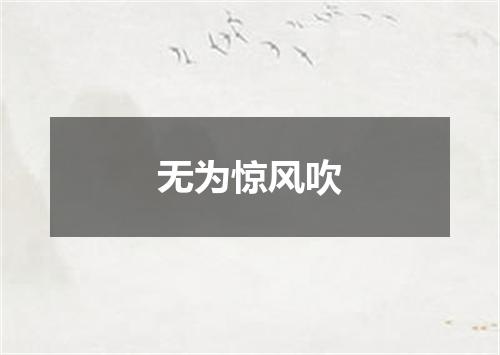 无为惊风吹