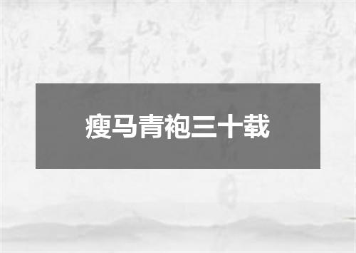 瘦马青袍三十载