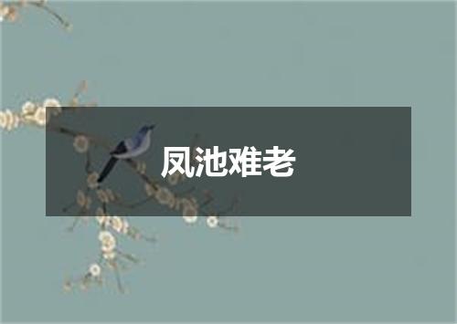 凤池难老