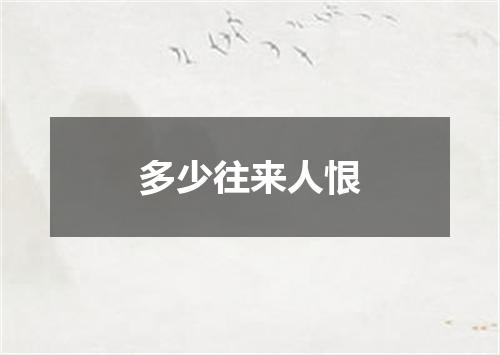 多少往来人恨