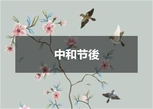 中和节後