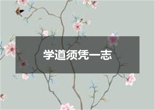 学道须凭一志