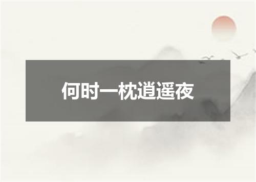 何时一枕逍遥夜