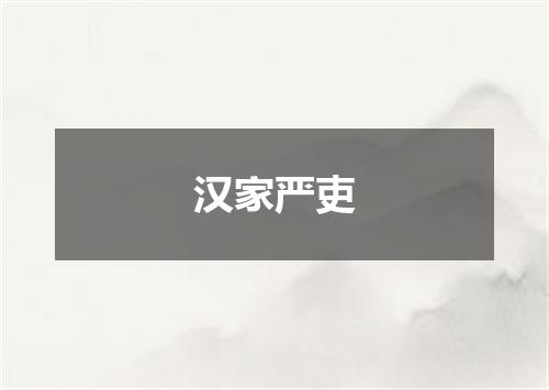 汉家严吏
