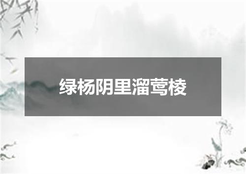 绿杨阴里溜莺棱