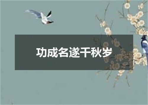 功成名遂千秋岁