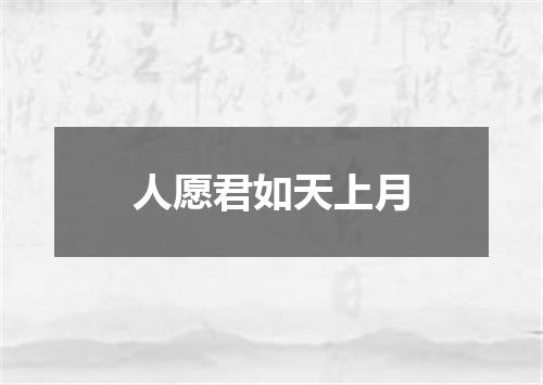 人愿君如天上月