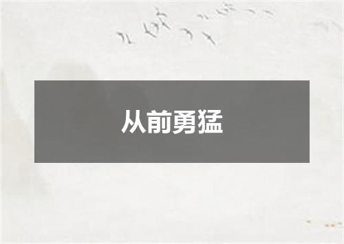 从前勇猛