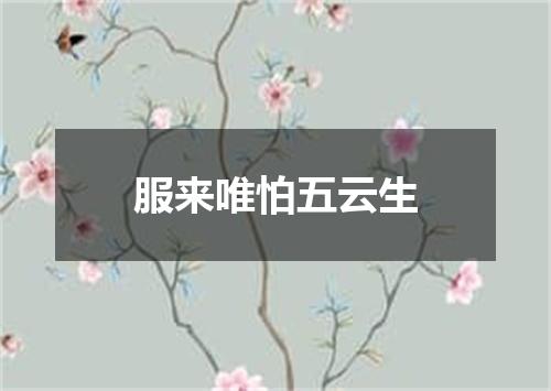 服来唯怕五云生