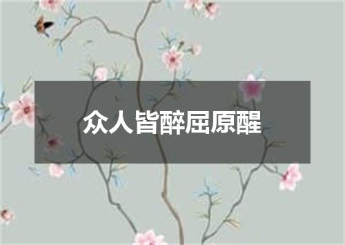 众人皆醉屈原醒