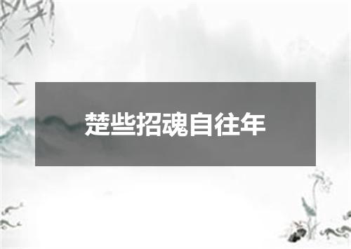 楚些招魂自往年
