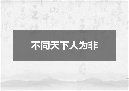 不同天下人为非