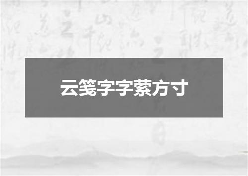 云笺字字萦方寸
