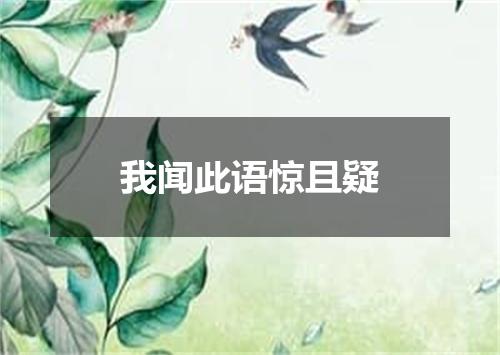 我闻此语惊且疑