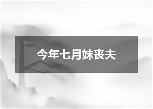 今年七月妹丧夫