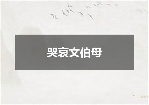哭哀文伯母