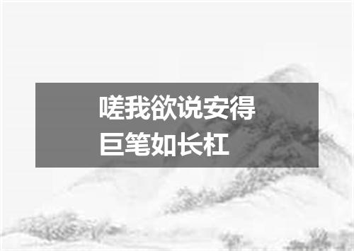 嗟我欲说安得巨笔如长杠
