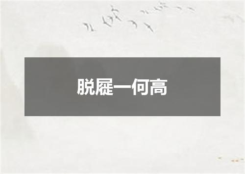 脱屣一何高