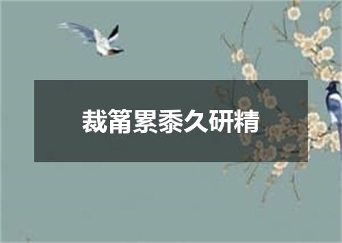 裁筩累黍久研精