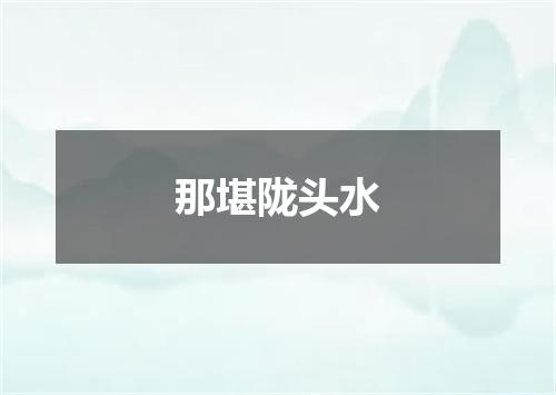 那堪陇头水