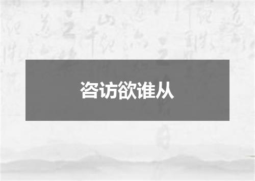 咨访欲谁从