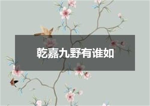 乾嘉九野有谁如