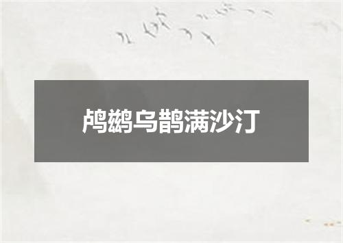 鸬鹚乌鹊满沙汀