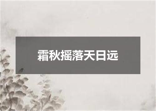 霜秋摇落天日远