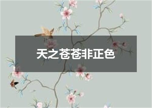 天之苍苍非正色