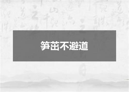 笋茁不避道