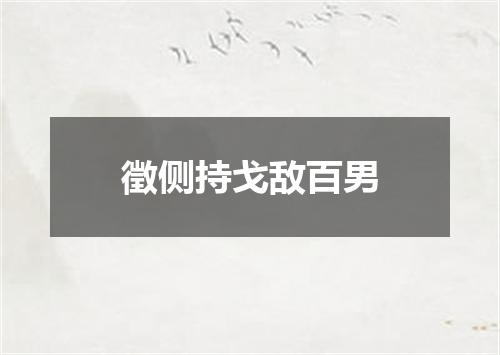 徵侧持戈敌百男