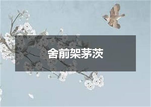舍前架茅茨