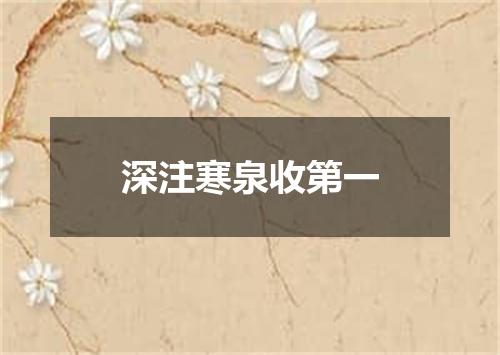 深注寒泉收第一