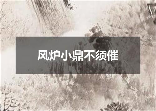 风炉小鼎不须催