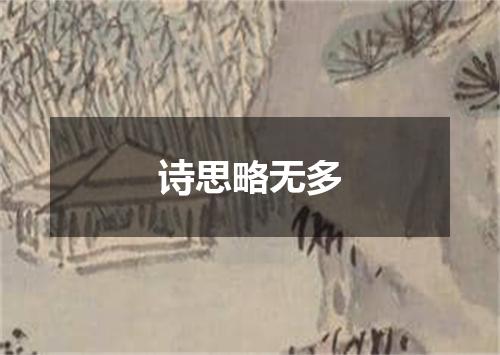 诗思略无多