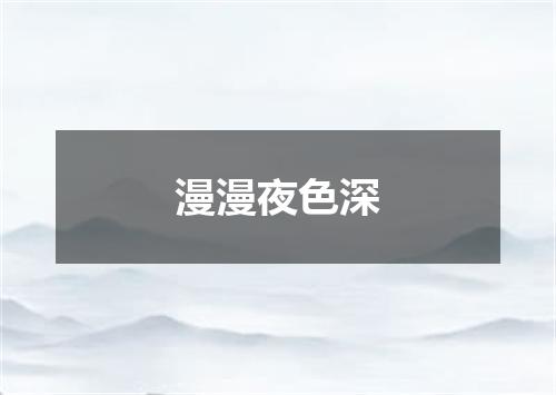 漫漫夜色深
