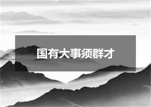 国有大事须群才
