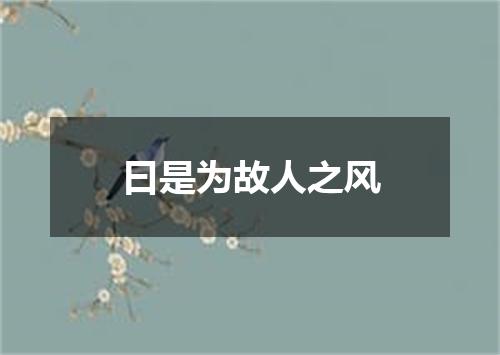 曰是为故人之风