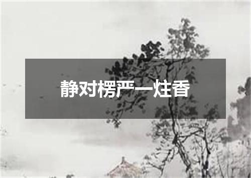 静对楞严一炷香