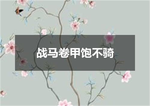 战马卷甲饱不骑