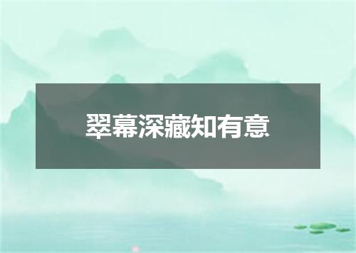 翠幕深藏知有意