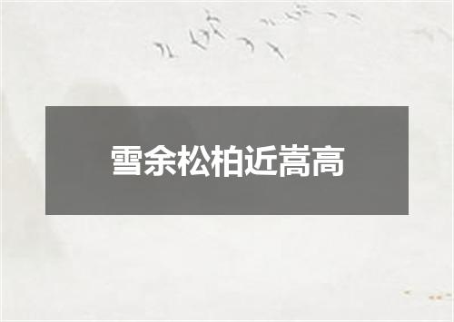 雪余松柏近嵩高