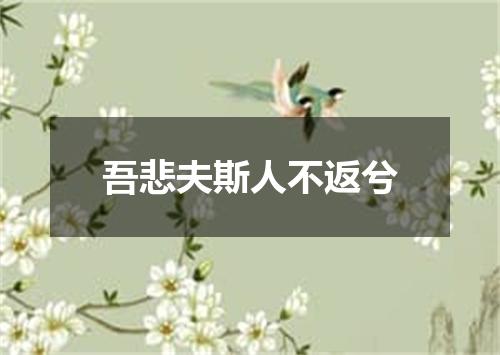 吾悲夫斯人不返兮