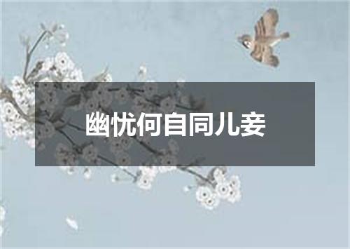 幽忧何自同儿妾