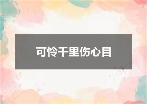 可怜千里伤心目