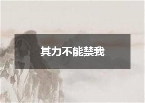 其力不能禁我