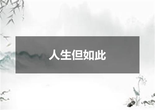人生但如此