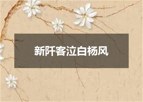 新阡客泣白杨风
