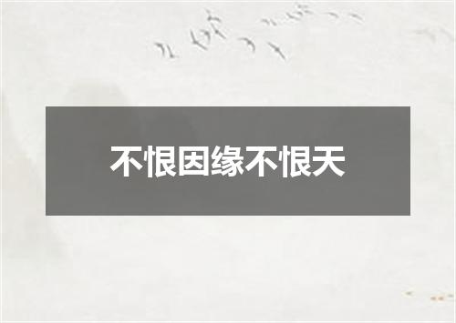不恨因缘不恨天