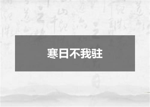 寒日不我驻